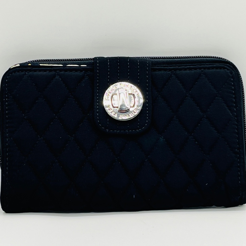 Vera Bradley Zip Wallet in Black Quilt